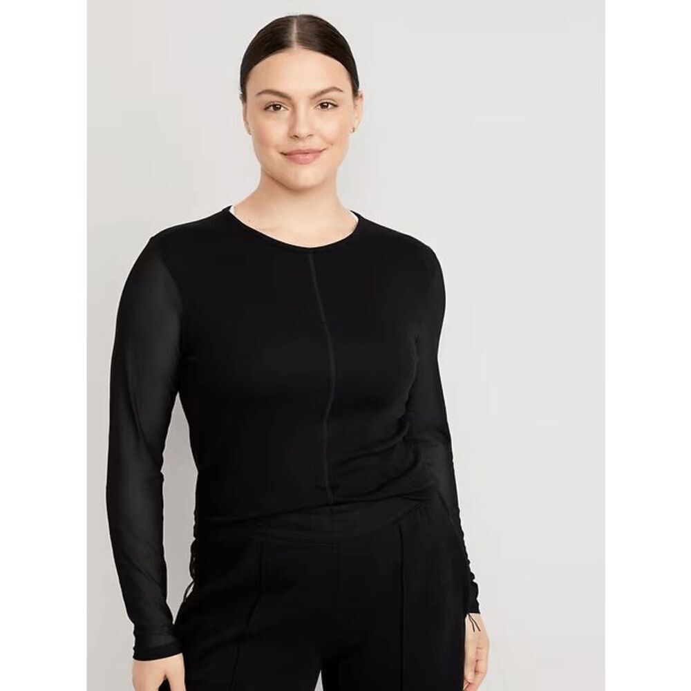Old Navy Mesh Sleeve Ultralite Black Long Sleeve Shirt